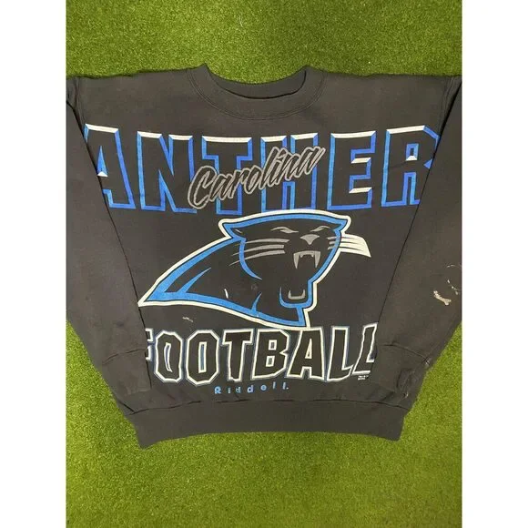 1998 Carolina Panthers - All Over Print - Vintage NFL Sweatshirt (Large) - Picture 1 of 1